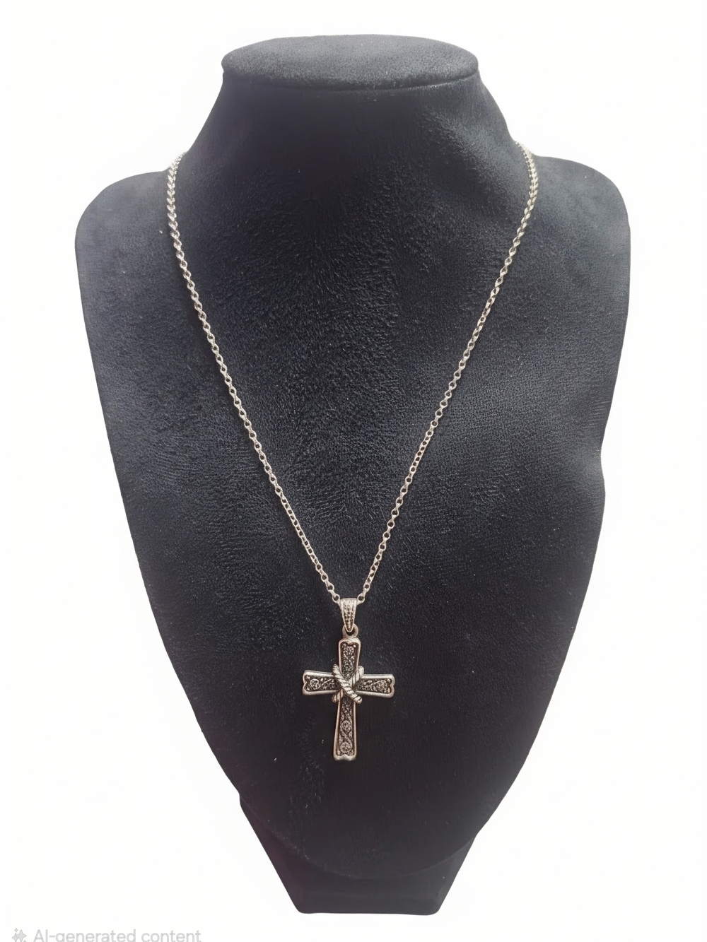 Sterling Silver Cross Pendant Necklace - Silver 22in Chain